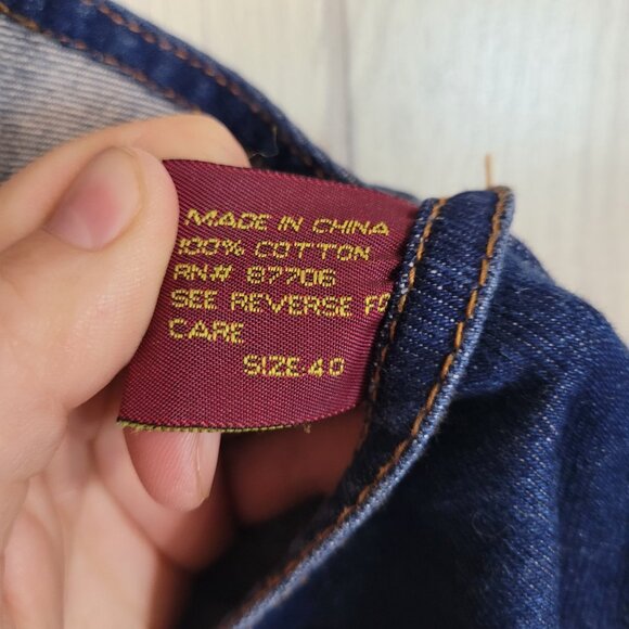 Vintage Roundy Ridge Bib Denim Blue Jean Carpenter Overalls Size 40 - Picture 8 of 8